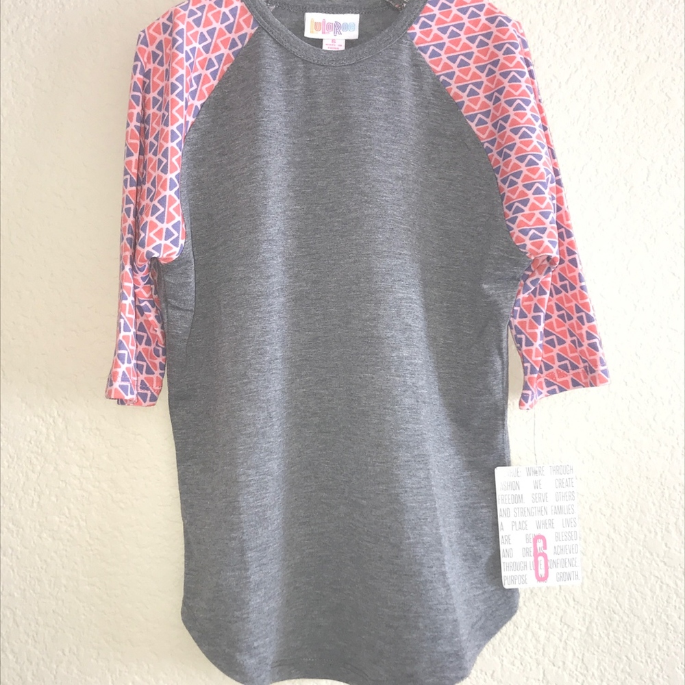 LuLaRoe Sloan Kids Top New With Tags Size 6 010